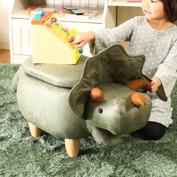 アニマルスツール 恐竜 収納 スツール 動物 椅子 キッズ イス チェア オットマン ダイナソー 足置き 腰掛け チェアー 収納スツール アニマル 収納付き リビング 玄関 子ども 子供