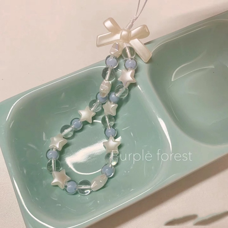 同じスタイルインスタイルブルーウェーブ携帯電話チェーンccdビーズカメラストラップキーホルダーペンダント