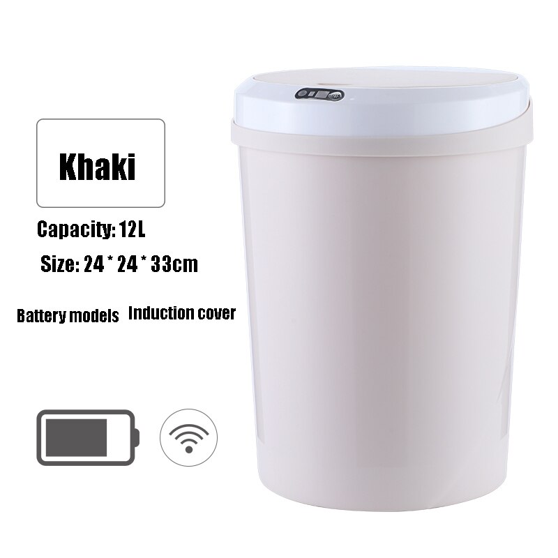 1個!!!スマート誘導ゴミ箱 自動ゴミ箱 キッチン用バケツゴミ箱 (カーキ電池モデル) 5,832円
