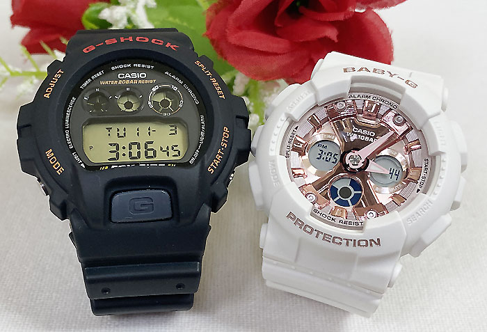 恋人たちのGショック ペアウオッチ G-SHOCK BABY-G ペア腕時計 カシオ 2本セット DW-6900B-9 BA-130-7A1JF プレゼント ギフト 人気 婚約　夫婦 高級　ク