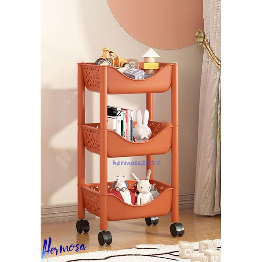 今日のイベント 新商品20%オフ キッチンワゴン キャスター付き 隙間収納 バスケット キッチン収納カート 移動式 組立簡単 1 シンプル ブラック キャスターラック3枚購入で200円OFF