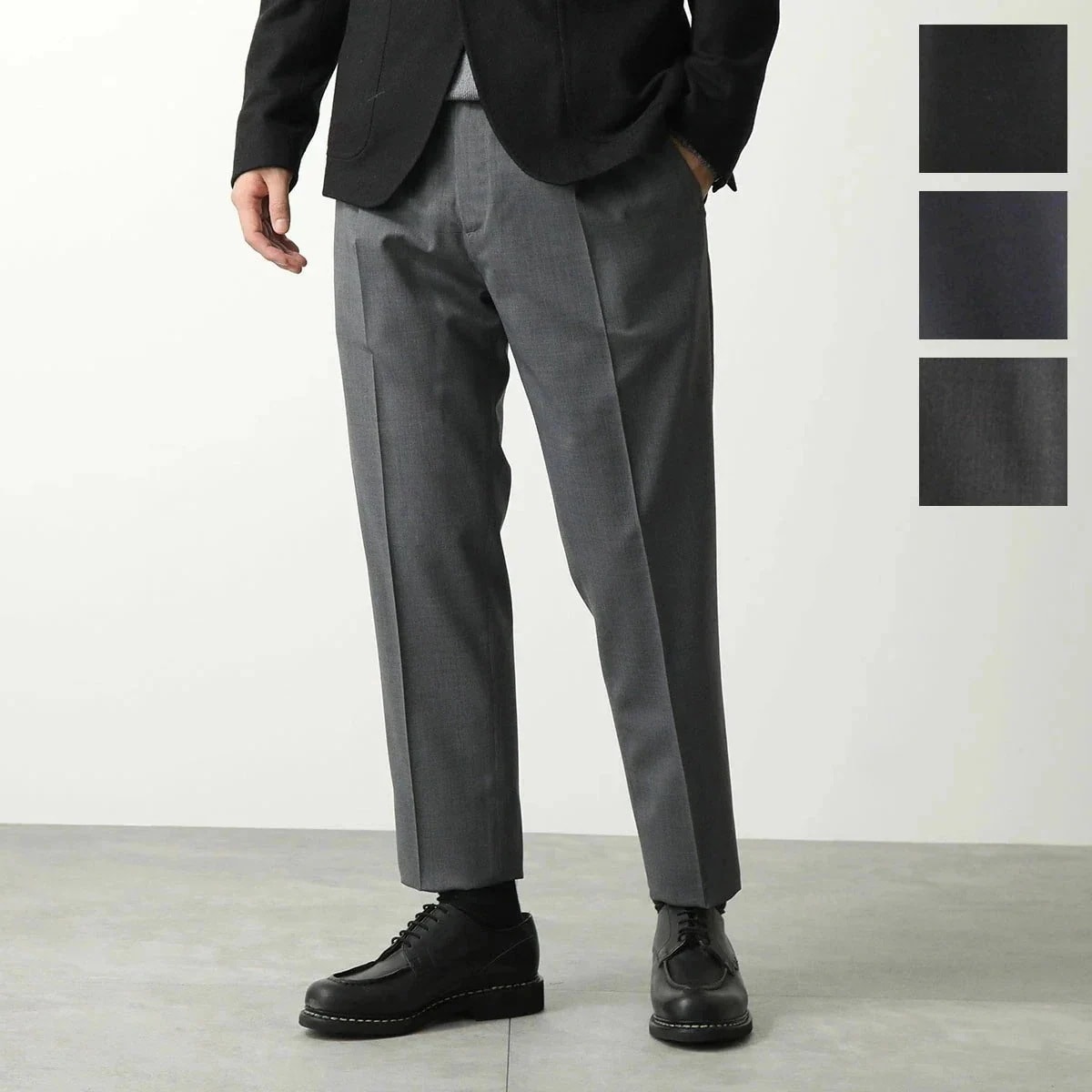 BRIGLIA 1949 ブリリア テーパードパンツ WIMBLEDONS 423100 メンズ イージーパンツ センタープレス ウールブレンド カラー4色