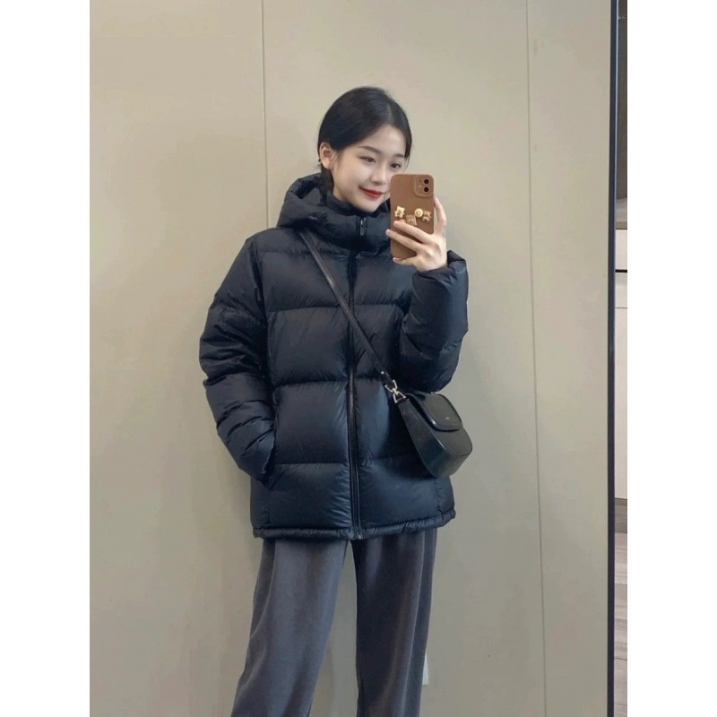 【急速出荷!】今年人気の中綿ジャケット黒とゴールドの中綿ジャケット女性の冬ルーズフード付き厚みのあるカップルの中綿ジャケット