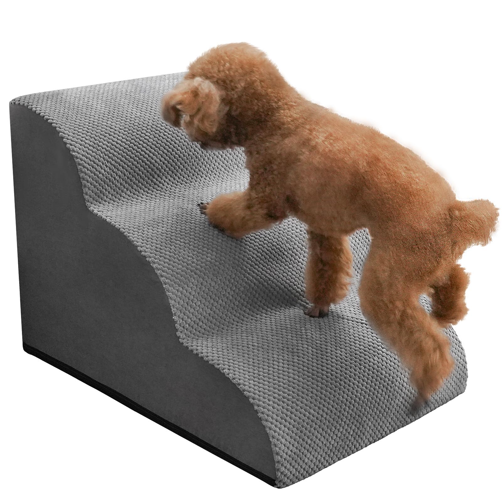 犬 階段 ドッグステップ 犬 ステップ ペット 階段 高密度フォーム使用 滑り止め付き 安定性 2階段/3階段 カバー取り外し可能 洗える 小型犬・老犬・関節に優しい 57 x 40cm