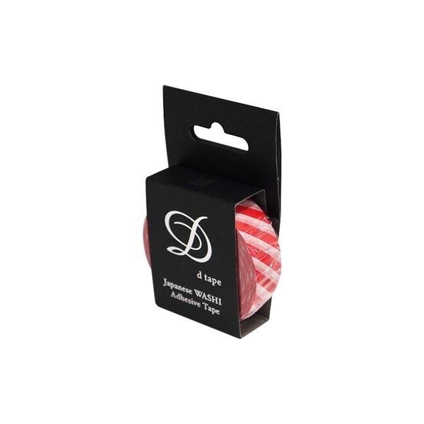 (業務用セット) 和紙マスキングテープD tape／ストライプ／15MM／レッド DT15-STRIPE-R(×20セット)