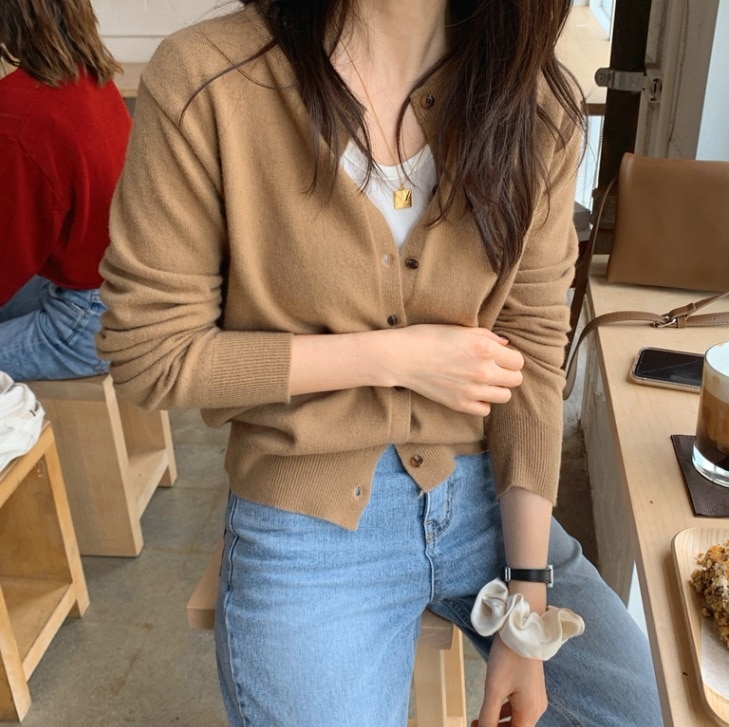 長袖ニットカーディガン オフィスカジュアル 春秋ニットセーター エレガントカジュアルニット トップス ニットソー セーター カーディガン ショート丈 袖あり 長袖 Uネック ラウンドネック スリム 6,013円