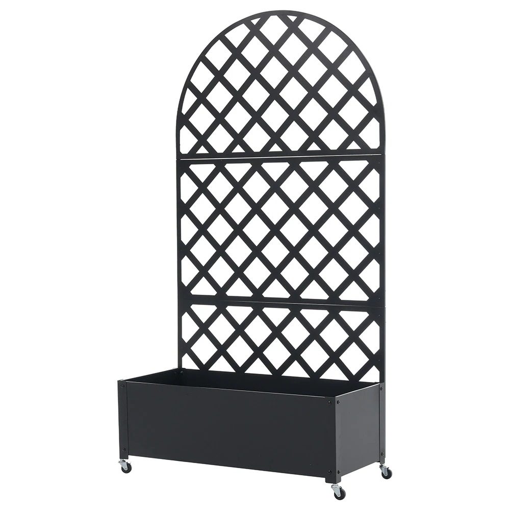 【国内即日発送】フェンス プランター付き 目隠し プランター付き 電着塗装 キャスター付き 90*40*170cm 園芸用品 プランター ガーデンラティス プランターボックス 花壇フェンス ガーデニン