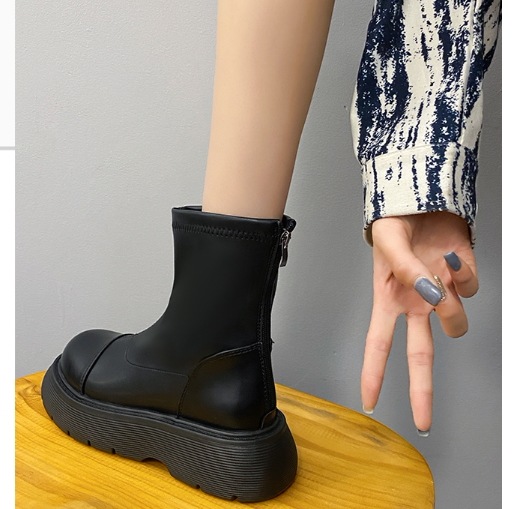 ブーツ レディースブーツ ミドルブーツ 厚底 美脚 ジップ ステッチ フェイクレザー かわいい 大人可愛い きれいめ シンプル カジュアル 大人 上品 おしゃれ お洒落 かっこいい エレガント