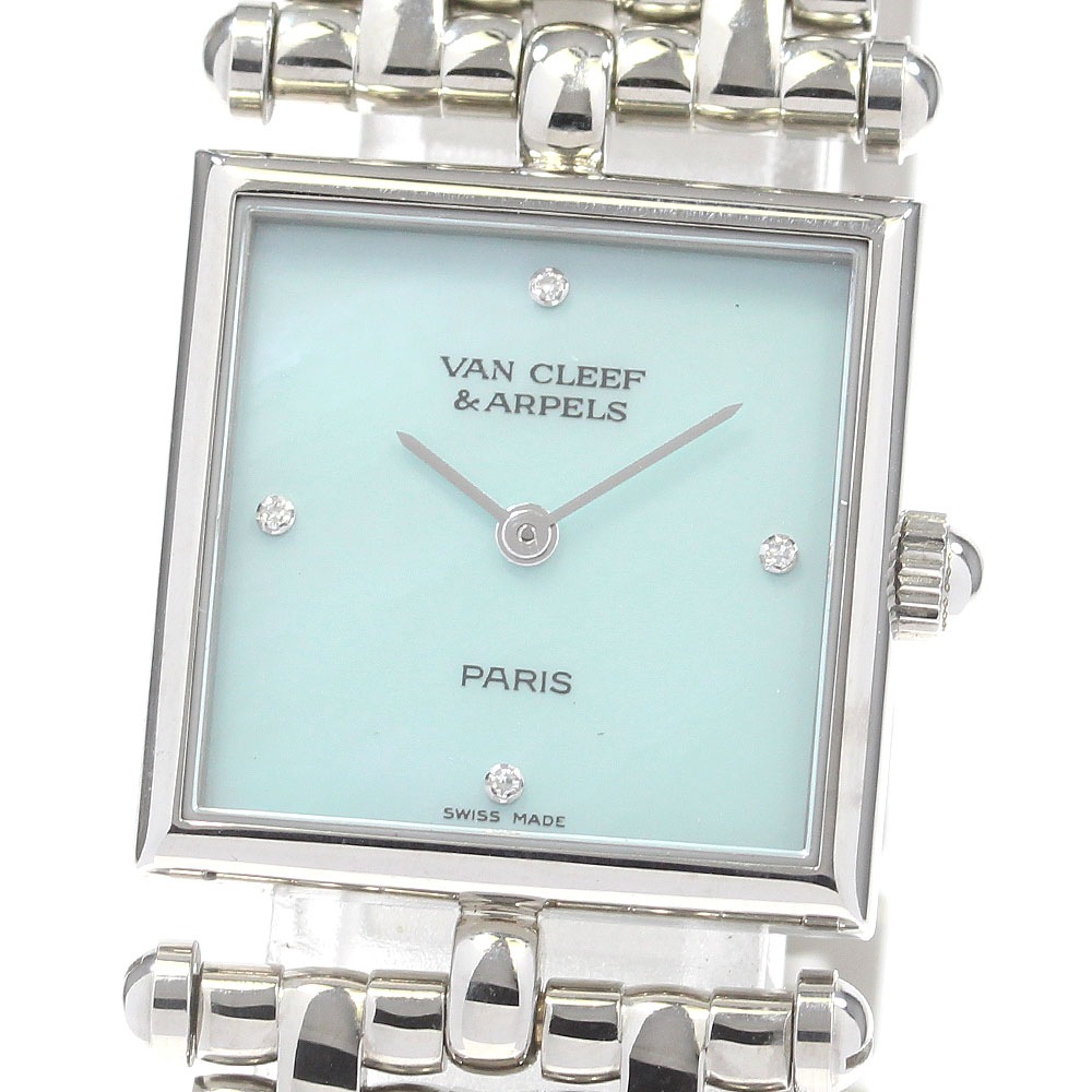 ヴァンクリーフ＆アーペル Van Cleef & Arpels Ref.522642 クラシック スクエア ブルーシェル クォーツ レディース 美品 _841496【中古】