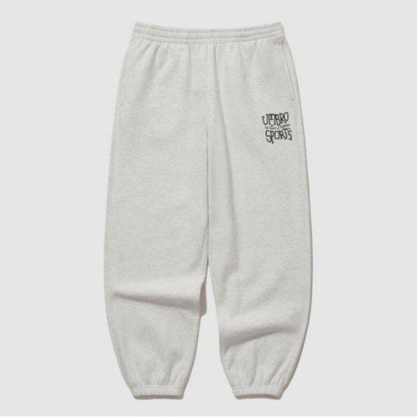パンツ JQS UP421CFPN6-WMG ニューレタリング グラフィック 裏起毛 ジョガーパンツ / WHITE MELANGE