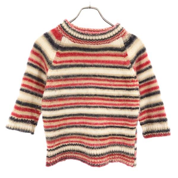 バーバリーブルーレーベル 三陽商会 ボーダー 5分袖 ハイネック ニット 38 BURBERRY BLUE LABEL セーター レディース