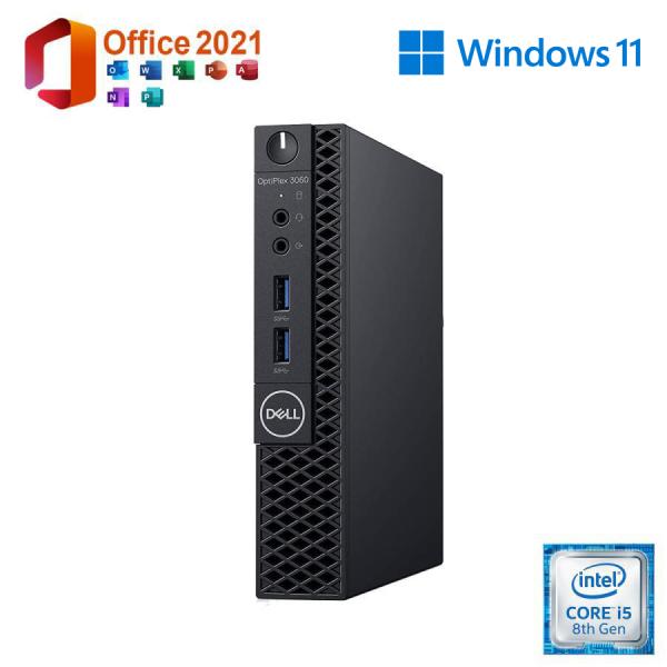 美品 中古パソコン デスクトップパソコン Windows11 Office2021 DELL Optiplex 3060 Micro 第8世代 Corei5 メモリ8GB SSD256GB + HDD 29,850円