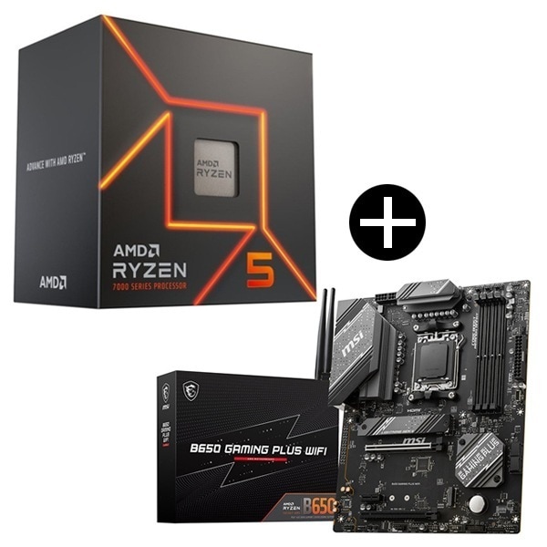 AMD Ryzen5 7600 With Wraith Stealth Cooler 100-100001015BOX CPU + MSI B650 GAMING PLUS WIFI マザーボード