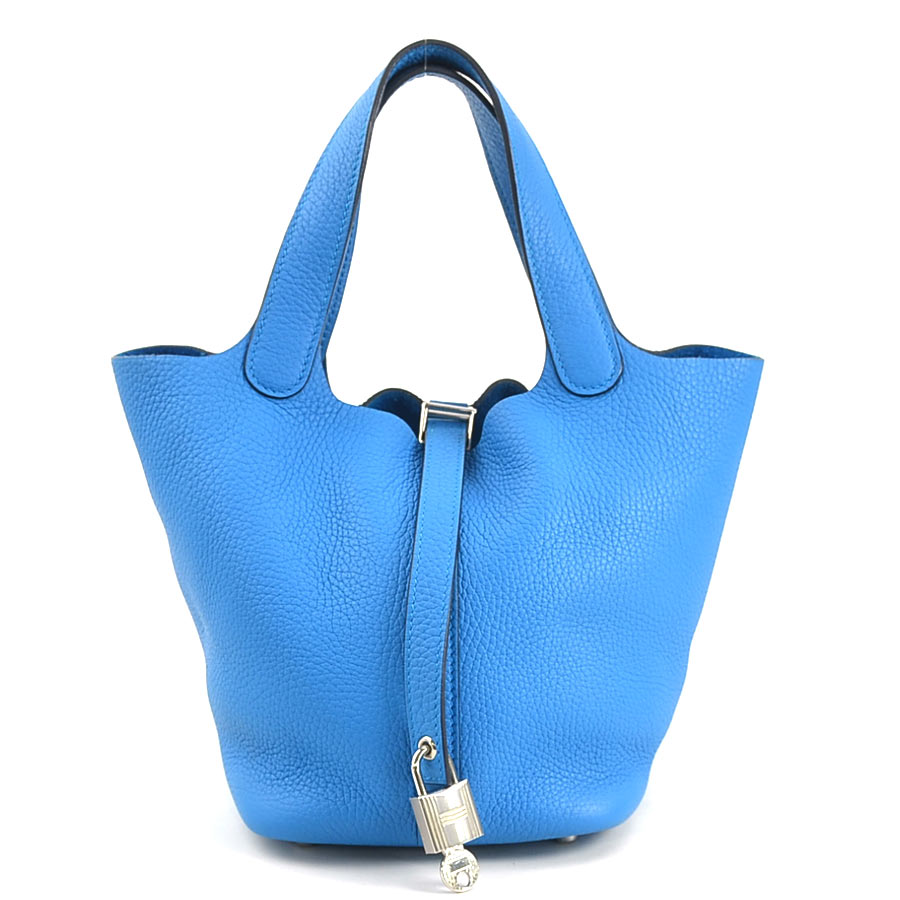 エルメス HERMES ハンドバッグ ピコタンロックPM トリヨンクレマンス ブルーフリーダ レディース a0520