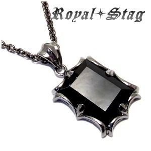 エメラルドカットオニキストップ シルバーネックレス Royal Stag メンズ レディース