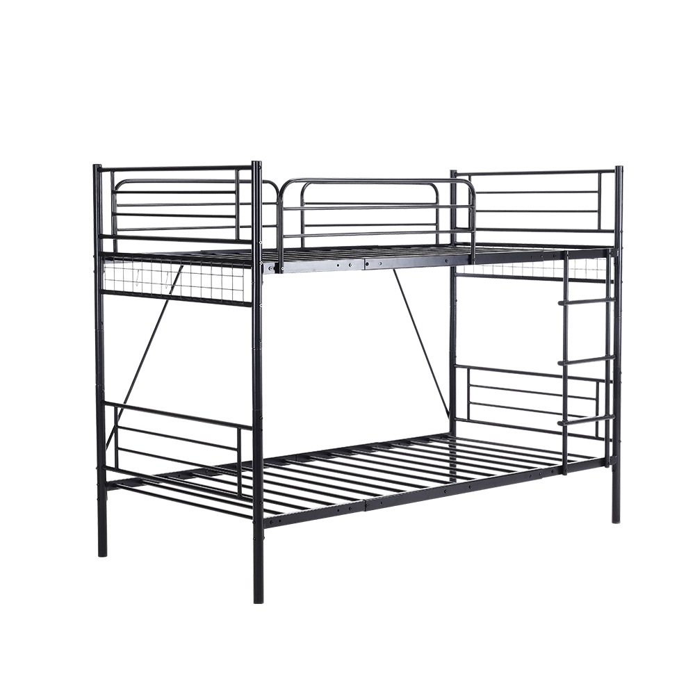 国内発送！パイプベッド ロフトベッド 分割可能 シングル パイプ ミドルタイプ シングルベッド 上下分割可能 パイプベッド 【ブラック】