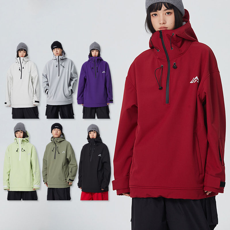 スノーボードウェア ジャケット 単品 プルオーバー パーカー トップス アウター レディース メンズ スノボウェア スキーウェア 防水15000mm 男女兼用 防水 保温 防雪 韓国風 防寒