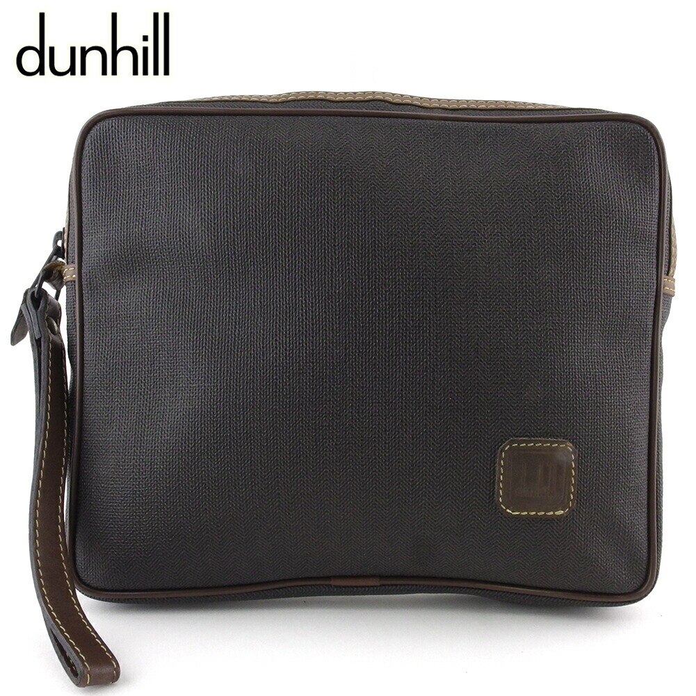 クラッチバッグ セカンドバッグ バッグ ヘリンボーン メンズ グレー 灰色 ブラウン 中古