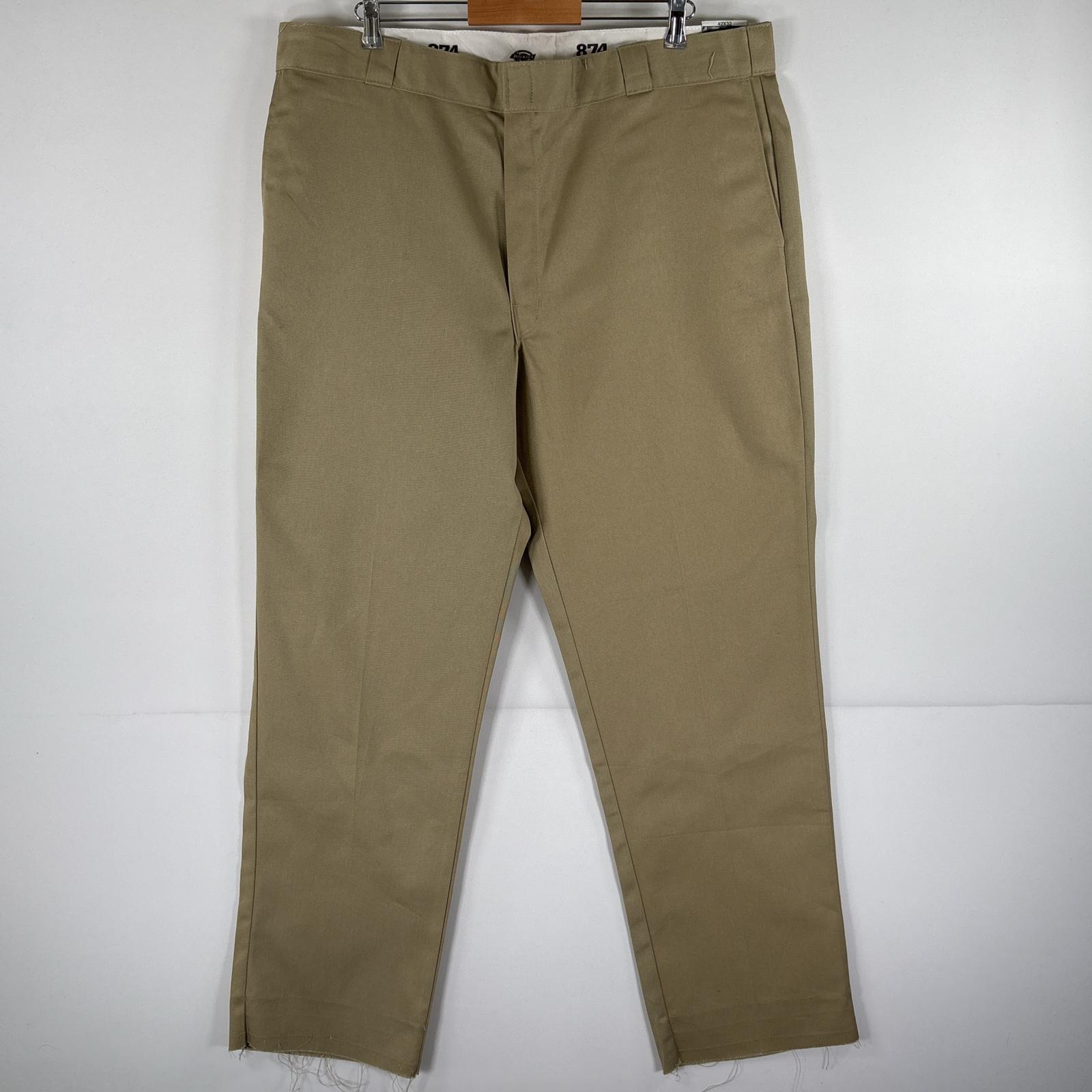古着 美品 ワークパンツ 874 デッドストック タグ付き 大きいサイズ チノパン ワンポイント w42 L32 ベージュ系 メンズ