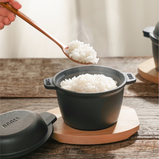 800℃ 鋳鉄 1人用 大釜 石釜 釜飯 ミニ 鋳物 鍋 シーズニング