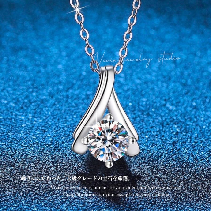 ネックレス モアサナイト レディース 一粒 プラチナ 仕上げ 1.0カラット ニッケルフリー ノンアレルギー シルバー925 ホワイトデーお返し 母の日 女性 ギフト