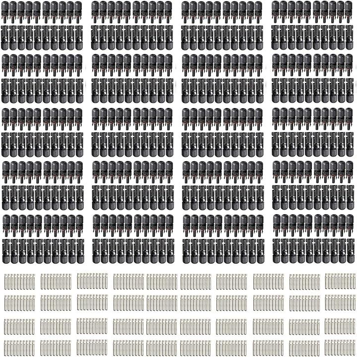 MC4型 ソーラーパネル コネクターDC1000V 30A 耐熱性 低温耐久性 太陽光発電 ケーブル 屋外用 アダプター 200個セット(200個)