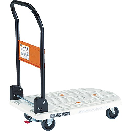 TRUSCO(トラスコ) 軽量樹脂台車 カルティオ ホワイト 780x490 折りたたみハンドル ストッパー付 MPK720WSS 静か 静音