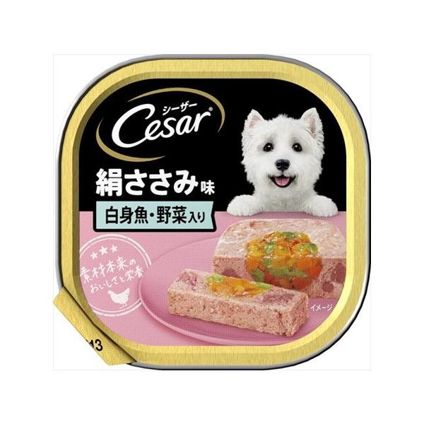 【1ケース】【お取り寄せ対象品】シーザー トレイ 絹ささみ 白身魚・野菜入り 100g[マースジャパンリミテッド] *96個