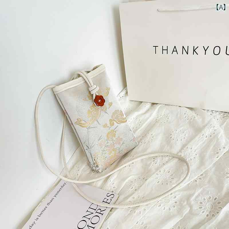 レディース　バッグ　カジュアル チャイナ風 ミニ スマートフォン バッグ レディース 2025 クロス ボディバッグ 春夏 刺繍 小さい スクエアバッグ ショルダーバッグ