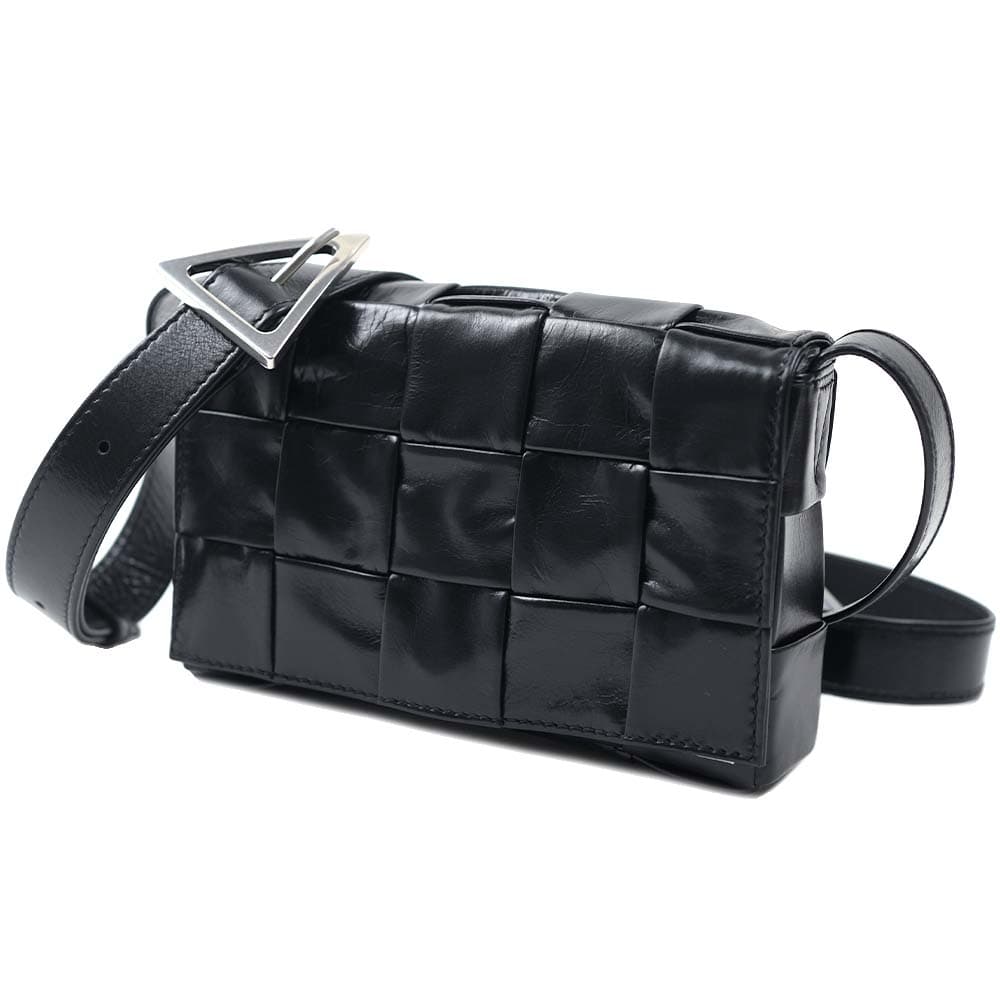 [訳ありアウトレット] ボッテガヴェネタ ショルダーバッグ スモール カセット レディース メンズ ユニセックス ブラック BOTTEGA VENETA SMALL CASSETTE 717587 V