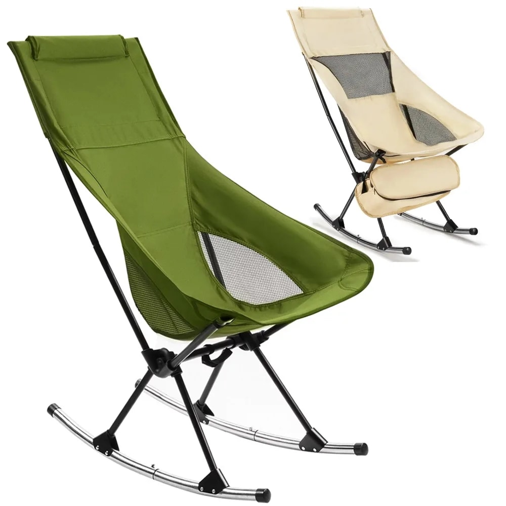 ポータブル折りたたみ式キャンプチェア 屋外レクリエーション用 背もたれ ムーンチェア ビーチチェア パーク