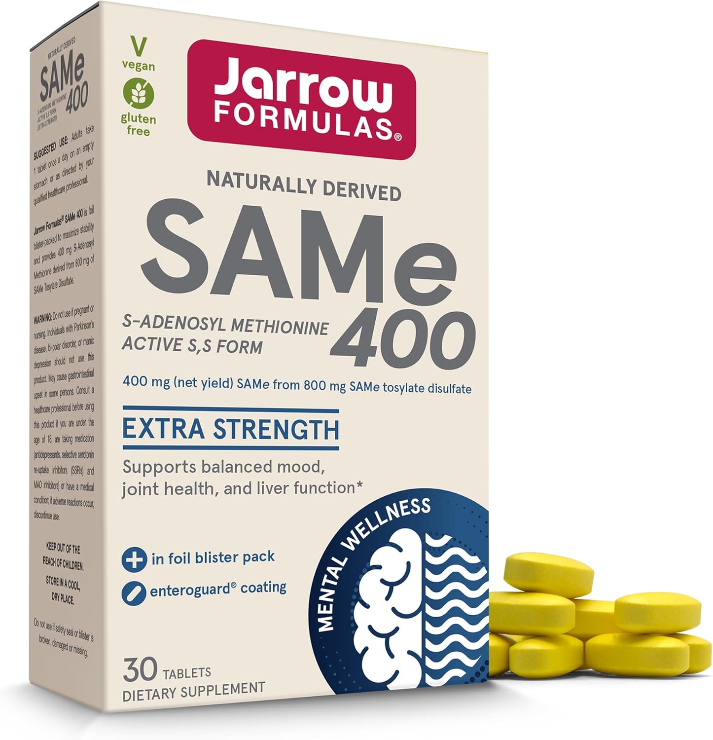 Jarrow ジャローSAMe 400 400 MG 30錠 タブレット.