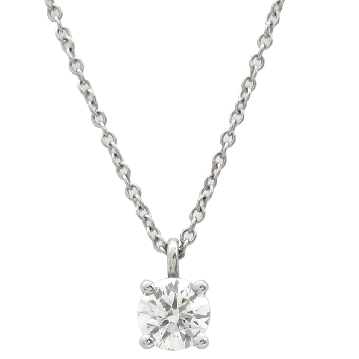 ティファニー Tiffany & Co ネックレス ソリティア Pt950 ダイヤモンド プラチナシルバー 1Pダイヤ 【中古】