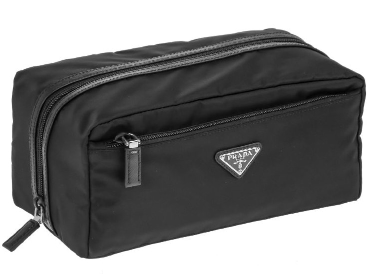 PRADA 2NA029-064-F0002 TESSUTO+SAFFIANO NERO プラダ トラベルポーチ セカンドバッグ トライアングルロゴプレート テスートナイロン