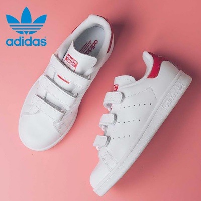 adidas velcro stan smith pink