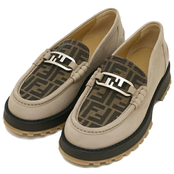 靴 ローファー オーロックローファー ズッカ柄 FFロゴ ブラウン マルチ メンズ 7D1581 AADD F1JIC