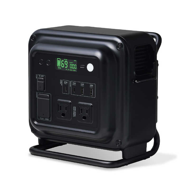 ポータブル電源 大容量 192500mAh/712Wh ポータブルバッテリー 小型 軽量 PD 60W アウトドア キャンプ 車中泊 防災 NESTOUT ブラック　DE-NEPS700NBK