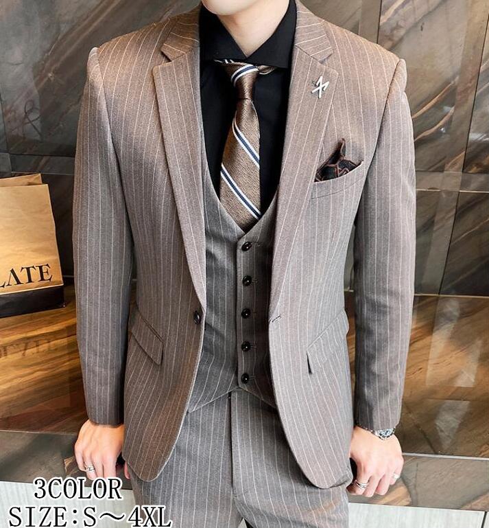 スーツ メンズ スリーピース タキシード 紳士服 礼服 メンズスーツ タキシードスーツ カッコイイ 1つボタンスーツ 3ピーススーツ セットアップ フォーマル メンズスーツ 二次会 成人式 就職活動