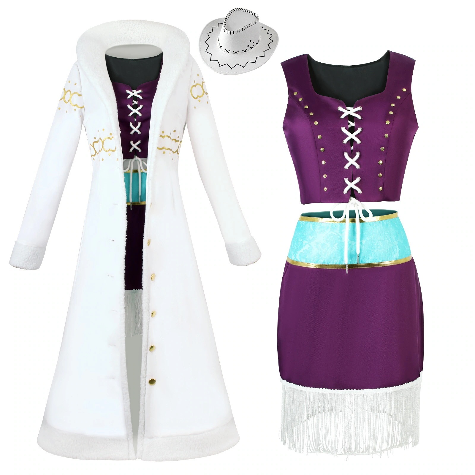 【2025新作】コスプレ 仮装ワンピースロビンcos服毛襟コート イベント用品