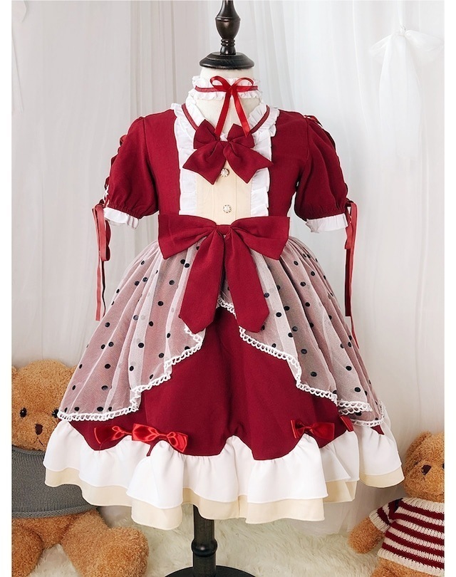 ロリータ服　ガールズ　ロリィタ服　ロリィタドレス　女の子　子供　キッズ　ロリィタワンピース　ロリータドレス　ロリータワンピース　長袖　コスプレ衣装　コスチューム
