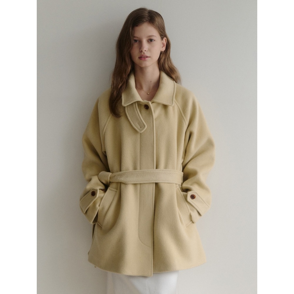 LENAVA イージーカシミアハーフコート（バター）