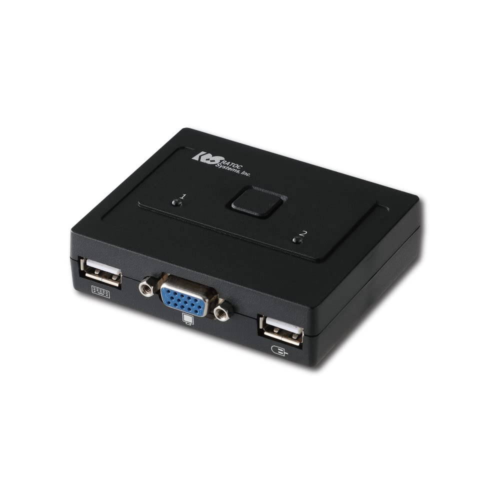 ラトックシステム VGA パソコン 切替器 2台用 RS-230U パソコン 2台 モニター 1台 切り替え VGA PC切替器 2台 ディスプレイ CPU切替器 2台 CPU切替器 VGA CPU切