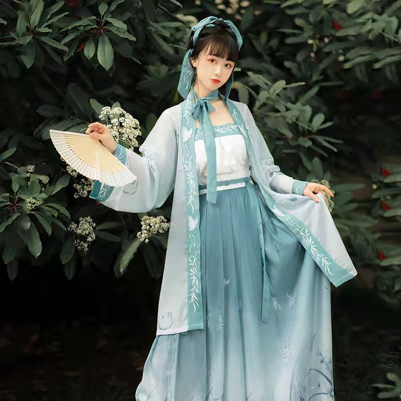 【Molan】2023年新成人漢服女装新宋作ダブルブレストウエストバンドチューブトップスカート大人春夏スーツ