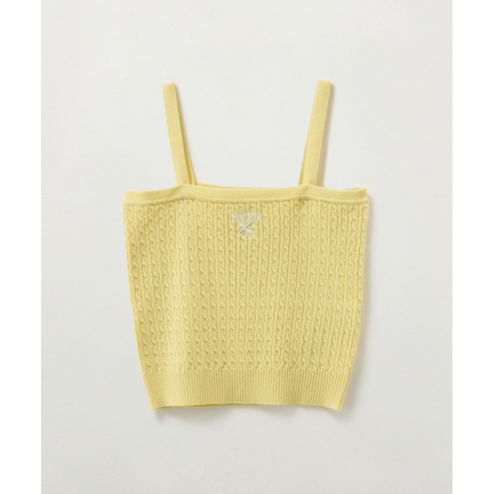 SATUR (W) ケーブルニットキャミソール イエロー