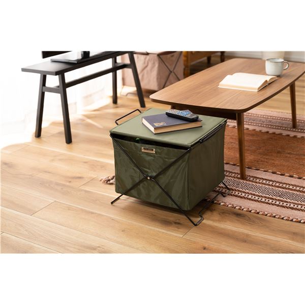 フォールディングバスケット 約W42xD34xH35cm グリーン 完成品 5,289円