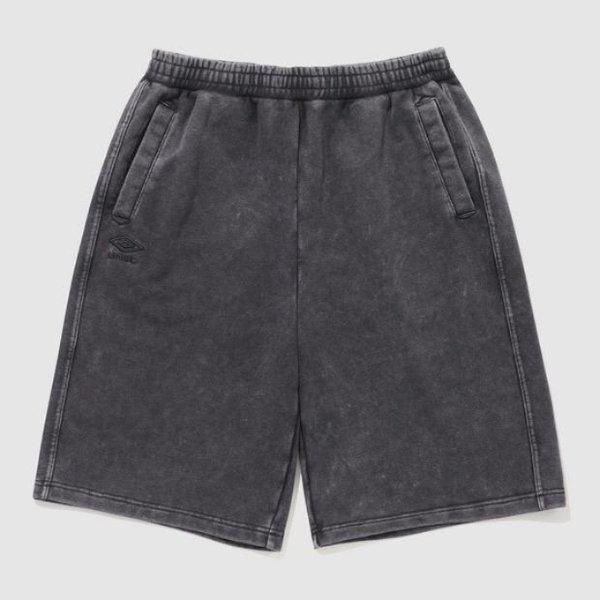 ショートパンツ PQA UQ121CHP23-DCH ウォッシュドニットレタリング6分丈ショートパンツ / ダークチャコール