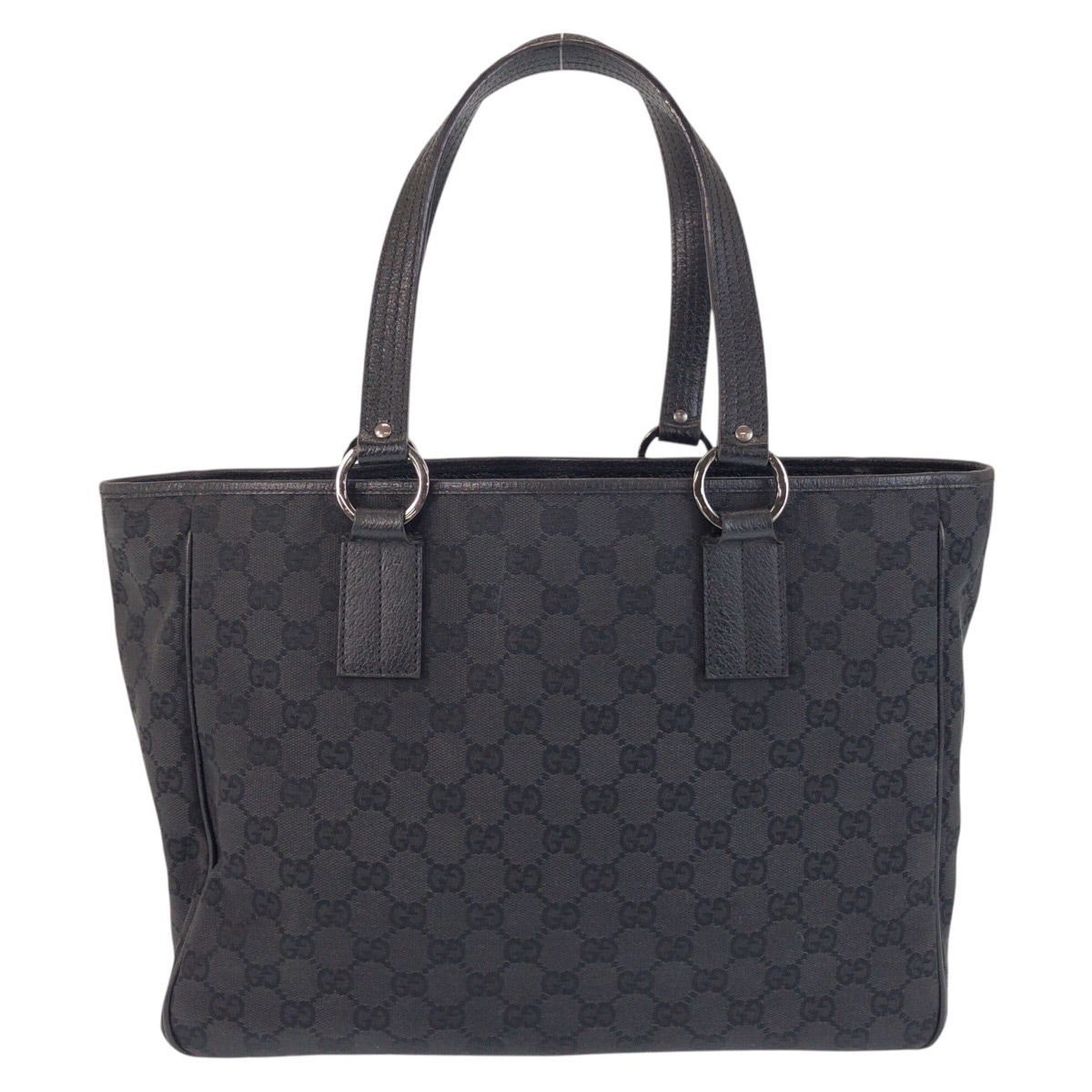 美品 ブラック 黒 GGキャンバス/レザー 113017 トートバッグ ショルダーバッグ レディース 501107