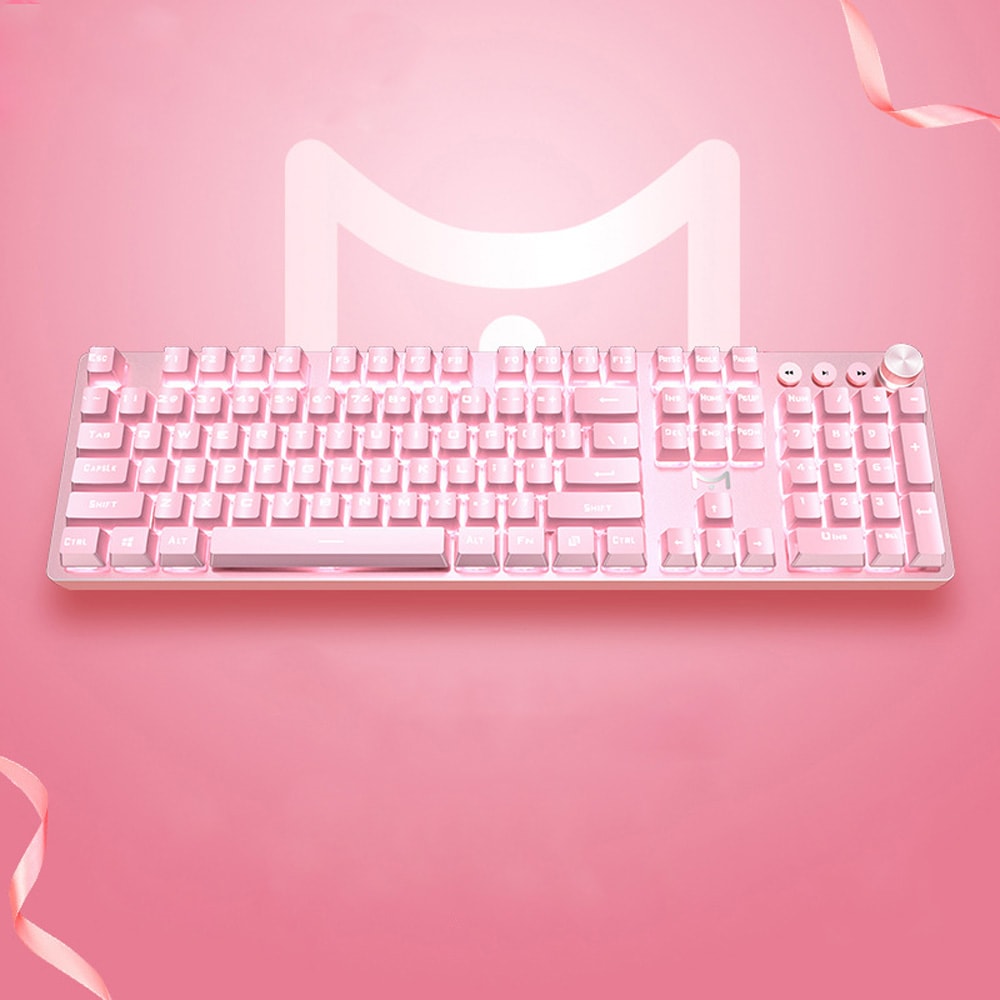 本物の ピンクのかわいい女の子のメカニカルキーボードコンピューター有線キーボード 有線キーボード Color:Pink -  flaviogimenis.com.br