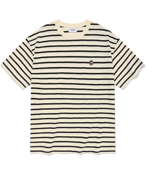COVERNAT マリンストライプ Tシャツクリーム