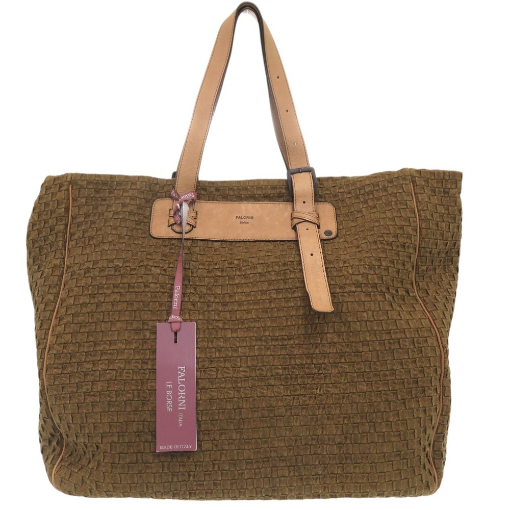 美品 キャンバス イントレチャート トートバッグ トートバッグ キャンバス/キャンバス ブラウン 0676【中古】 メンズ